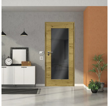 ZT Eiche Rustic Furnier Quer 86x198,5 DIN Rechts MODERN 08 Glas Dunkelgrau