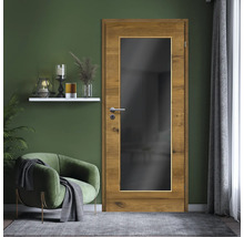 ZT Eiche Bronze Furnier Quer 86x198,5 DIN Rechts MODERN 08 Glas Dunkelgrau