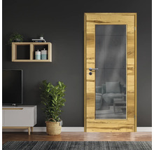 ZT Balkeneiche Furnier Quer 86x198,5 DIN Rechts MODERN 08 Glas Graphit