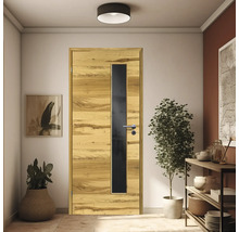 ZT Balkeneiche Furnier Quer 73,5x198,5 DIN Links MODERN 07 Glas Dunkelgrau