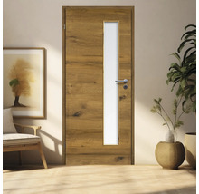 ZT Eiche Bronze Furnier Quer 86x198,5 DIN Links MODERN 07 Glas Satiniert