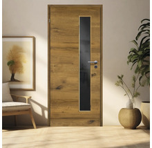 ZT Eiche Bronze Furnier Quer 86x198,5 DIN Links MODERN 07 Glas Dunkelgrau