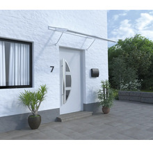 ARON Vordach Pultform Paris VSG 150x115 cm weiß inkl. Konsole G und Regenrinne rechts geschlossen-thumb-4
