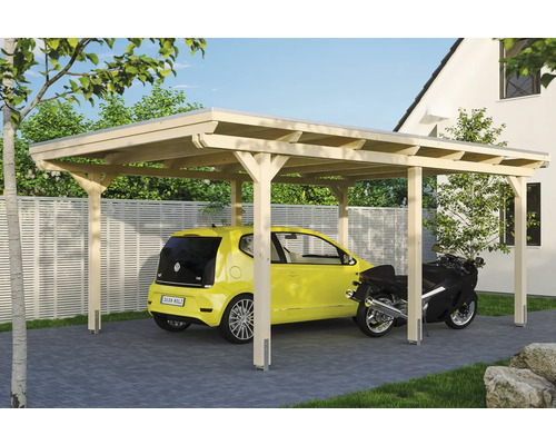 Carport pour un véhicule Skanholz Emsland 404x604 cm, toit aluminium