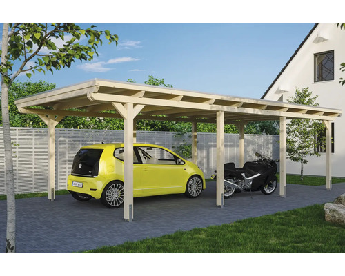 Carport pour un véhicule Skanholz Emsland 404 x 846 cm, toit en aluminium