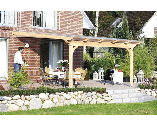 Toiture pour terrasses Ravenna, 648x250 cm, pin Douglas