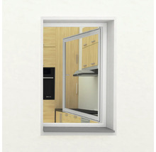 Moustiquaire fenêtre à cadre aluminium sans perçage blanc 130x150 cm-thumb-4