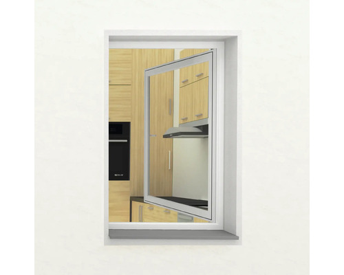 Fenêtre basculante donnant sur une cuisine