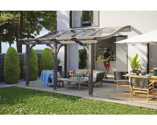 Toiture pour terrasses Skanholz Venezia 434 x 239 cm, gris ardoise