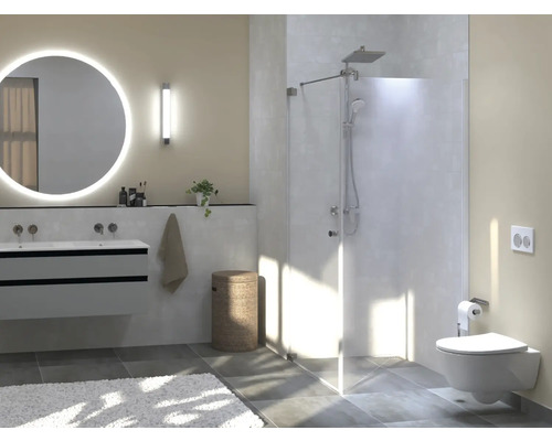 Porte de douche avec paroi latérale Jungborn SETTE porte pivotante à gauche paroi latérale à droite 90 x 90 cm couleur de profilé chrome verre transparent avec revêtement résistant à la saleté et poignée tampon