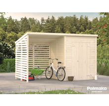 Abri de jardin Palmako Leif 3,0+2,9m² avec plancher 377 x 187 cm naturel