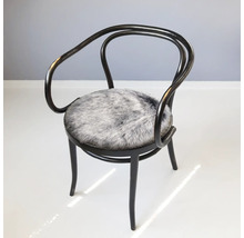 Galette de chaise fourrure synthétique noir Ø 35 cm-thumb-9