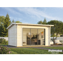 Gartenhaus Palmako Ines 11,1 m² Schiebetür Isolierglas inkl. Fußboden 434 x 379 cm natur