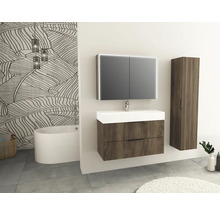 Jungborn Spiegelschrank QUATTRO SEDICI NOVE 100 x 20 x 70 cm nussbaum 2-türig LED IP 44