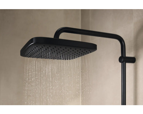 Pomme de douche noire avec jet d''eau