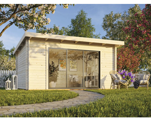 Gartenhaus Palmako Lea 14,2 m² Schiebetür Sicherheitsglas inkl. Fußboden 494 x 402 cm natur Gartenhaus Palmako Lea 14,2 m² Schiebetür Sicherheitsglas inkl. Fußboden 494 x 402 cm natur