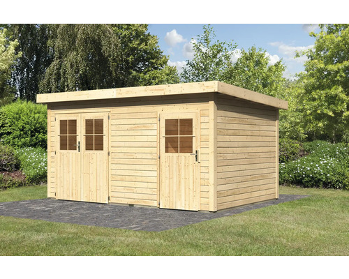 Holzgartenhaus mit Doppeltür und Einzeltür