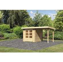 Blockbohlenhaus Karibu Noorvik 2 mit Schleppdach 2 m 454 x 273 cm natur