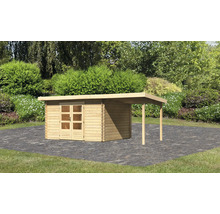 Blockbohlenhaus Karibu Noorvik 7 mit Schleppdach 2 m 574 x 333 cm natur