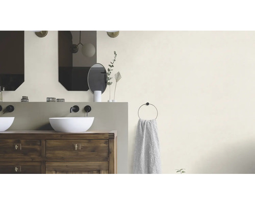 Salle de bains avec lavabos, miroirs et porte-serviettes