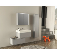 Jungborn Spiegelschrank QUATTRO SEDICI NOVE 80 x 20 x 70 cm grau 2-türig LED IP 44