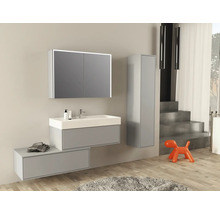 Jungborn Spiegelschrank QUATTRO SEDICI NOVE 100 x 20 x 70 cm grau 2-türig LED IP 44