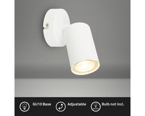 Applique murale blanche réglable avec douille GU10, ampoule non incluse.