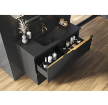 Jungborn Waschtischunterschrank NONUS BxHxT 800 x 635 x 453 mm Frontfarbe schwarz matt