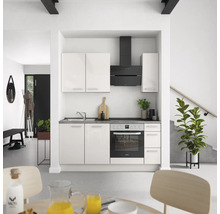 Cuisine complète NOBILIA sans appareils Urban 180 cm gris soie haute brillance prémontée variante droite 4004539009905