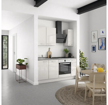 Cuisine complète NOBILIA sans appareils Urban 180 cm gris soie haute brillance prémontée variante droite 4004539009905