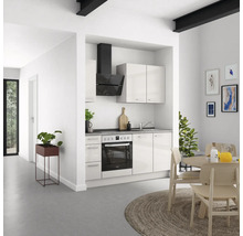 Cuisine complète NOBILIA sans appareils Urban 180 cm gris soie haute brillance prémontée variante gauche 4004539009943