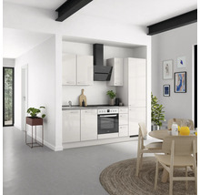 Cuisine complète NOBILIA sans appareils Urban 240 cm gris soie haute brillance prémontée variante droite 4004539010147