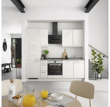 Cuisine complète NOBILIA sans appareils Urban 240 cm gris soie haute brillance prémontée variante gauche 4004539010185