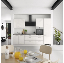 Cuisine complète NOBILIA sans appareils Urban 300 cm gris soie haute brillance prémontée variante droite 4004539010383