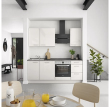 Cuisine complète NOBILIA sans appareils Urban 210 cm gris soie haute brillance prémontée variante droite 4004539009981