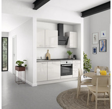 Cuisine complète NOBILIA sans appareils Urban 210 cm gris soie haute brillance prémontée variante droite 4004539009981