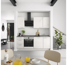 Cuisine complète NOBILIA sans appareils Urban 210 cm gris soie haute brillance prémontée variante gauche 4004539010024