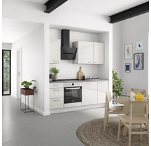 Cuisine complète NOBILIA sans appareils Urban 210 cm gris soie haute brillance prémontée variante gauche 4004539010024