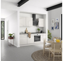 Cuisine complète NOBILIA sans appareils Urban 240 cm gris soie haute brillance prémontée variante droite 4004539010062