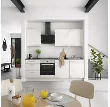 Cuisine complète NOBILIA sans appareils Urban 240 cm gris soie haute brillance prémontée variante gauche 4004539010109