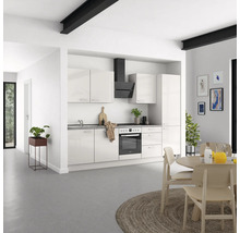 Cuisine complète NOBILIA sans appareils Urban 300 cm gris soie haute brillance prémontée variante droite 4004539010543