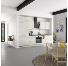Cuisine complète NOBILIA sans appareils Urban 330 cm gris soie haute brillance prémontée variante gauche 4004539010741