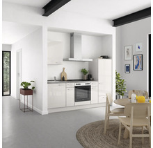 Cuisine complète NOBILIA sans appareils Urban 240 cm gris soie haute brillance prémontée variante droite 4004539010161