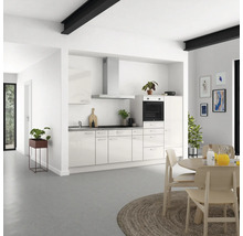 Cuisine complète NOBILIA sans appareils Urban 300 cm gris soie haute brillance prémontée variante droite 4004539010406