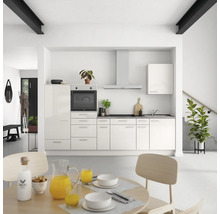 Cuisine complète NOBILIA sans appareils Urban 300 cm gris soie haute brillance prémontée variante gauche 4004539010444