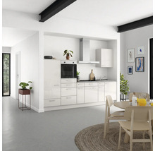 Cuisine complète NOBILIA sans appareils Urban 300 cm gris soie haute brillance prémontée variante gauche 4004539010444