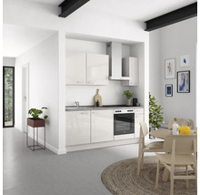 Cuisine complète NOBILIA sans appareils Urban 210 cm gris soie haute brillance prémontée variante droite 4004539010000