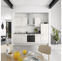 Cuisine complète NOBILIA sans appareils Urban 270 cm gris soie haute brillance prémontée variante droite 4004539010321