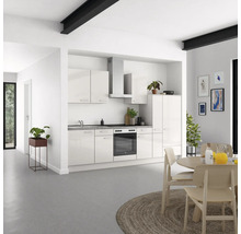 Cuisine complète NOBILIA sans appareils Urban 300 cm gris soie haute brillance prémontée variante droite 4004539010482