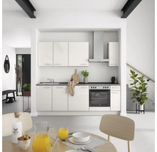 Cuisine complète NOBILIA sans appareils Urban 240 cm gris soie haute brillance prémontée variante droite 4004539010086